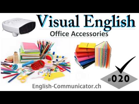 #020 Visual English Language Learning Practical Vocabulary Office Stationary Furniture Part 3